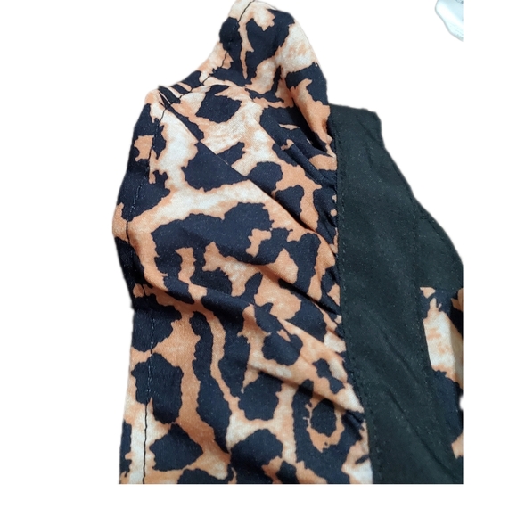 Shein Baby Girl's Leopard Ruffle Trim Bow Front Romper Bodysuit W/Headband 0-3M - Picture 4 of 11